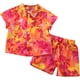 thumbnail image 2 of Conjunto de pantalones cortos para bebé niño, traje informal con estampado tie-dye en azul y rojo, camiseta de manga corta con estampado floral, pantalones cortos y chándal juvenil (azul cielo n.° 1,, 2 of 6