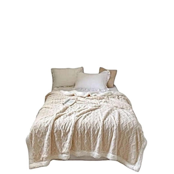 Frazada Exclusive 2 Plazas: Elegancia Texturizada y Confort Térmico BEIGE CLARO