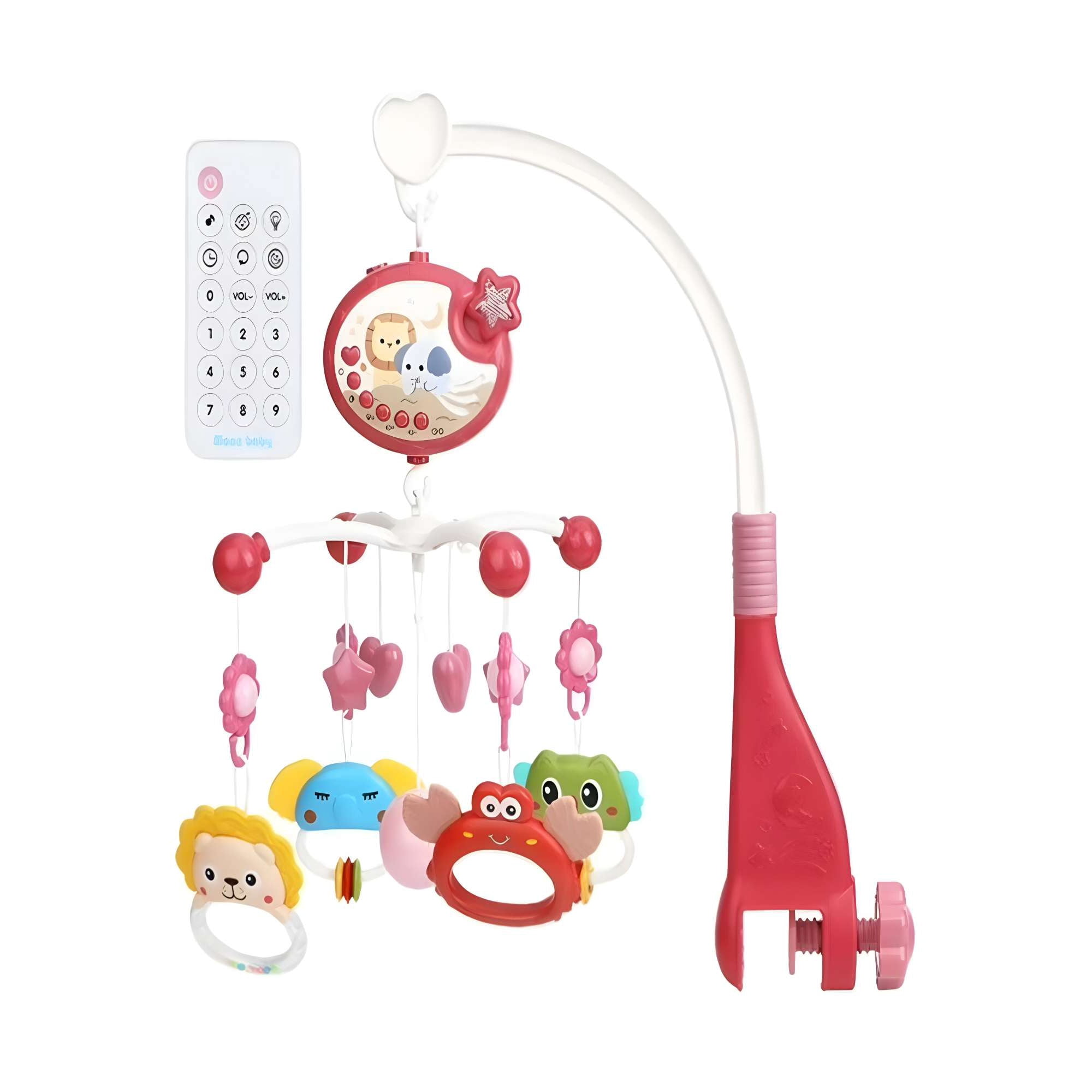 Ali Chile - Movil Musical Para Cuna Bebé Con Control Y Luz Rosa