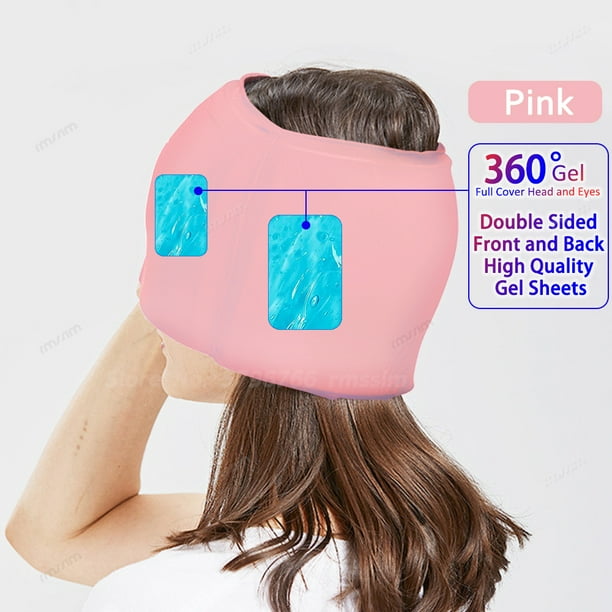 Gel Hot Cold Therapy Headache Migraine Relief Cap For Chemo,Sinus,Neck Wearable Therapy Wrap Stress Pressure Pain Relief Massage