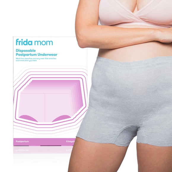Ropa interior posparto Frida Mom, pantalones cortos desechables para niños, 8, gris