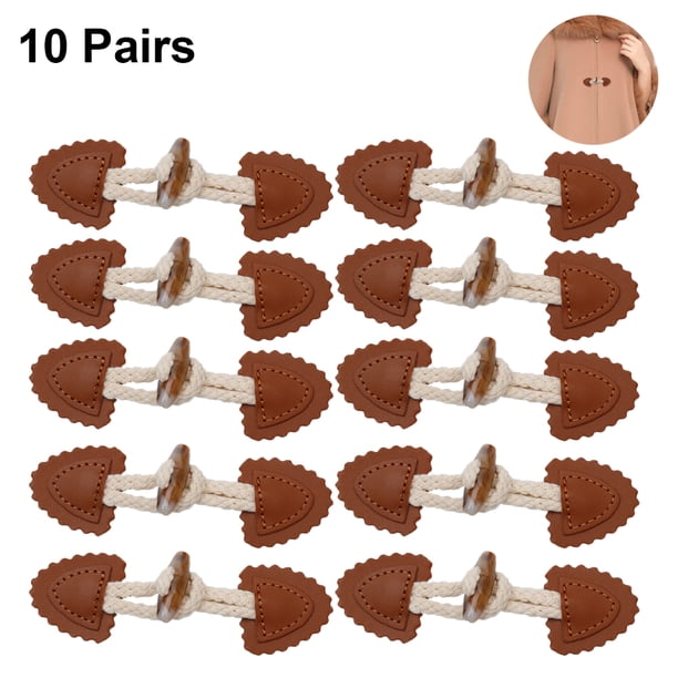 Hebillas de cuero para coser con botón de cuerno de resina para 10 pares Hebilla de cinturón de abrigo