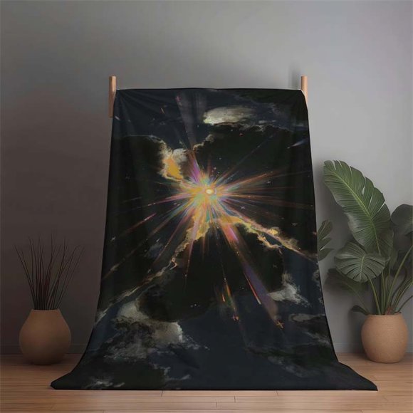 Sunlight Penetrates Clouds Themed Bedding Set Duvet Cover and Pillowcase Set Soft and Comfortable