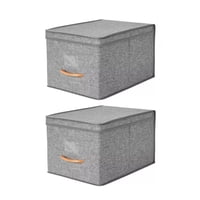 Rebajas - Pack 2 Cajas Organizadoras Plegable Grandes Con Tapa De Lino