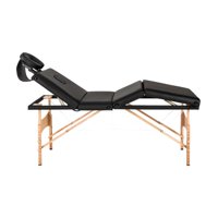 Glomed - Camilla De Masajes Plegable 4 Cuerpos Negra Delux