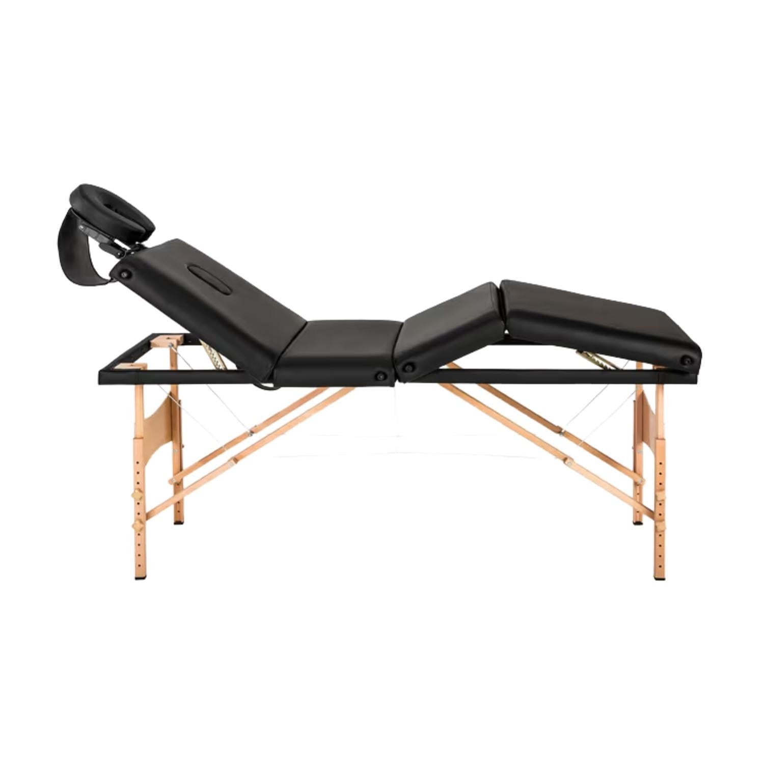 Glomed - Camilla De Masajes Plegable 4 Cuerpos Negra Delux