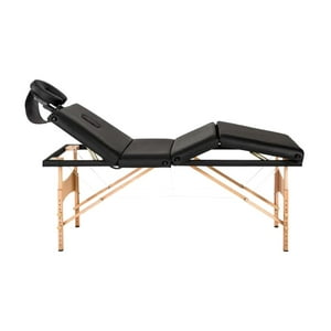 Glomed - Camilla De Masajes Plegable 4 Cuerpos Negra Delux