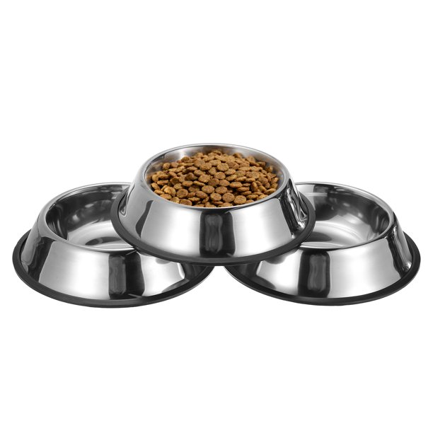 Cuenco para Perros de Acero Inoxidable Uxcell, Cuenco para Comida y Agua de Perro con Base de Silicona Antideslizante
