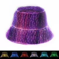 Xusx111 - Sombrero De Cubo Led Ilumina La Gorra Del Pescador 7 Colores Brillan En La Oscuridad Sombreros De Fiesta Usb Recargables