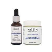 Ngen - Serum Antioxidante Y Crema Antiarrugas Con Ácido Hialurónico