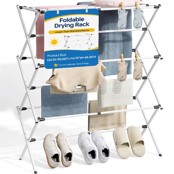 Tendedero plegable APEXCHASER 115 x 37 x 90 cm, blanco