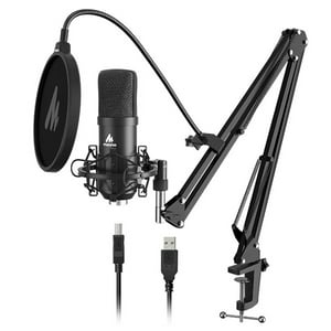 Kit Micrófono Profesional Cardioide Maono Studio Au A04 Usb Mic + Boom + Anti Pop