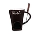 thumbnail image 1 of Taza para fondue con tenedor, olla para derretir , taza para derretir chocolate, taza para calentar fondue, taza para refrigerio, calentado , MarrÓn marrón, 1 of 5