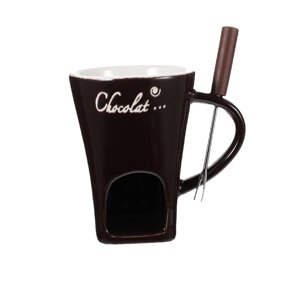 Magideal - Taza Para Fondue Con Tenedor, Olla Para Derretir , Taza Para Derretir Chocolate, Taza Para Calentar Fondue, Taza Para Refrigerio, Calentado , Marrón Marrón