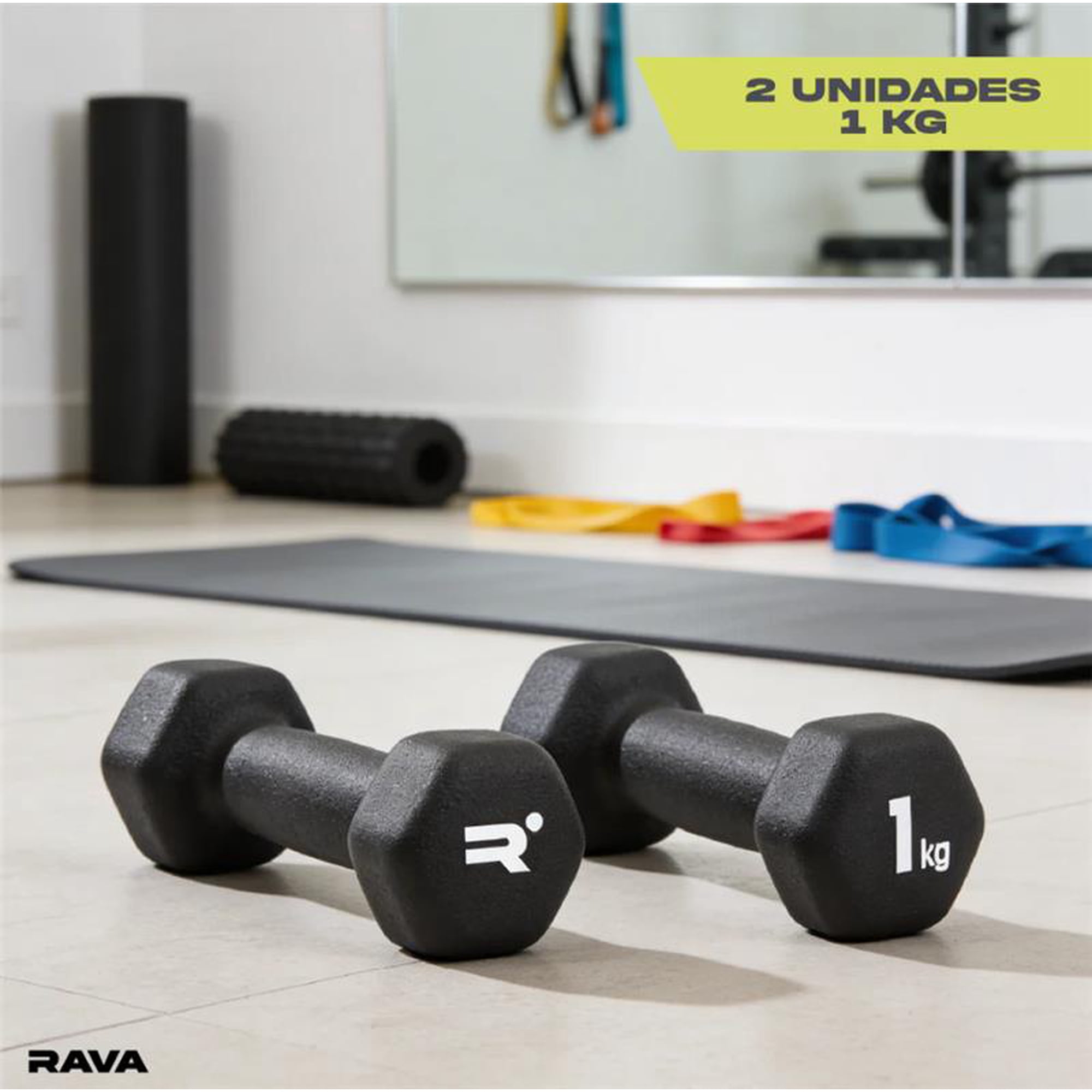Set 2 Mancuernas Pesas Ejercicio Fitness Dumbbell 1kg Rava