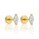 thumbnail image 3 of Aros Cristal Dorados Acero Inoxidable para mujer cierre de tuerca, 3 of 3