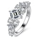 thumbnail image 1 of Anillos de Compromiso de Moissanita para Mujer 1 Uds Corte Asscher Color D VVS1 Anillos de Boda de Diamante Moissanita Aniversario Promesa Anillos de Plata Esterlina para Mujer con Certificado, 1 of 9