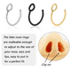 thumbnail image 3 of 10 aros nasales falsos de 20 g, 8 mm de acero inoxidable, con clip, para labio, piercing falso para hombres y mujeres (plateado, dorado y negro)., 3 of 7