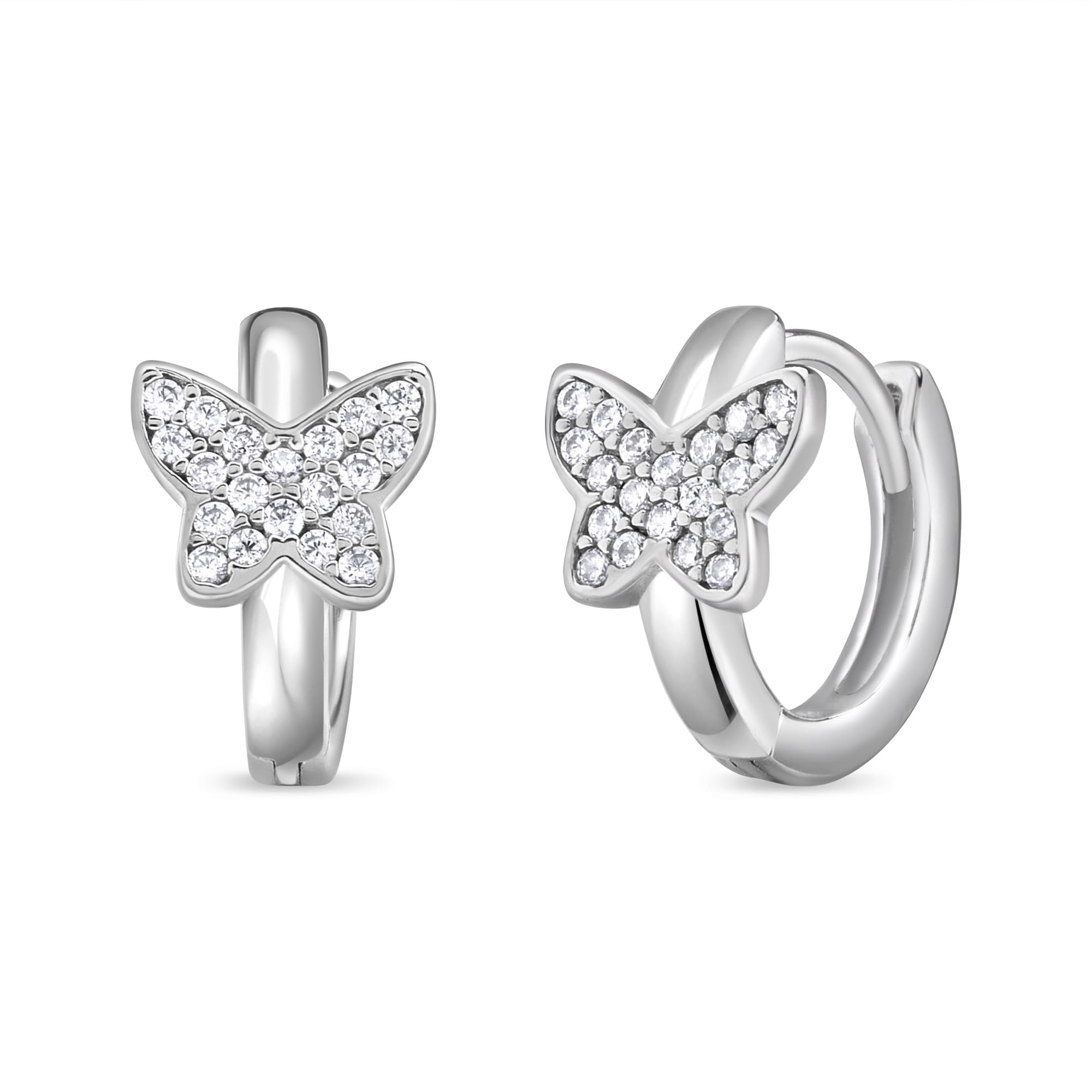 Tiana Joyas - Aro Argollas De Mariposa Con Circones De Plata 925