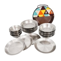 Magideal - Utensilios De Cocina Para Acampar Juego De Desorden Sartén Plato Tazón Utensilios Prácticos Durable Fácil Limpieza Cubiertos Al Aire Libre Con Bolsa