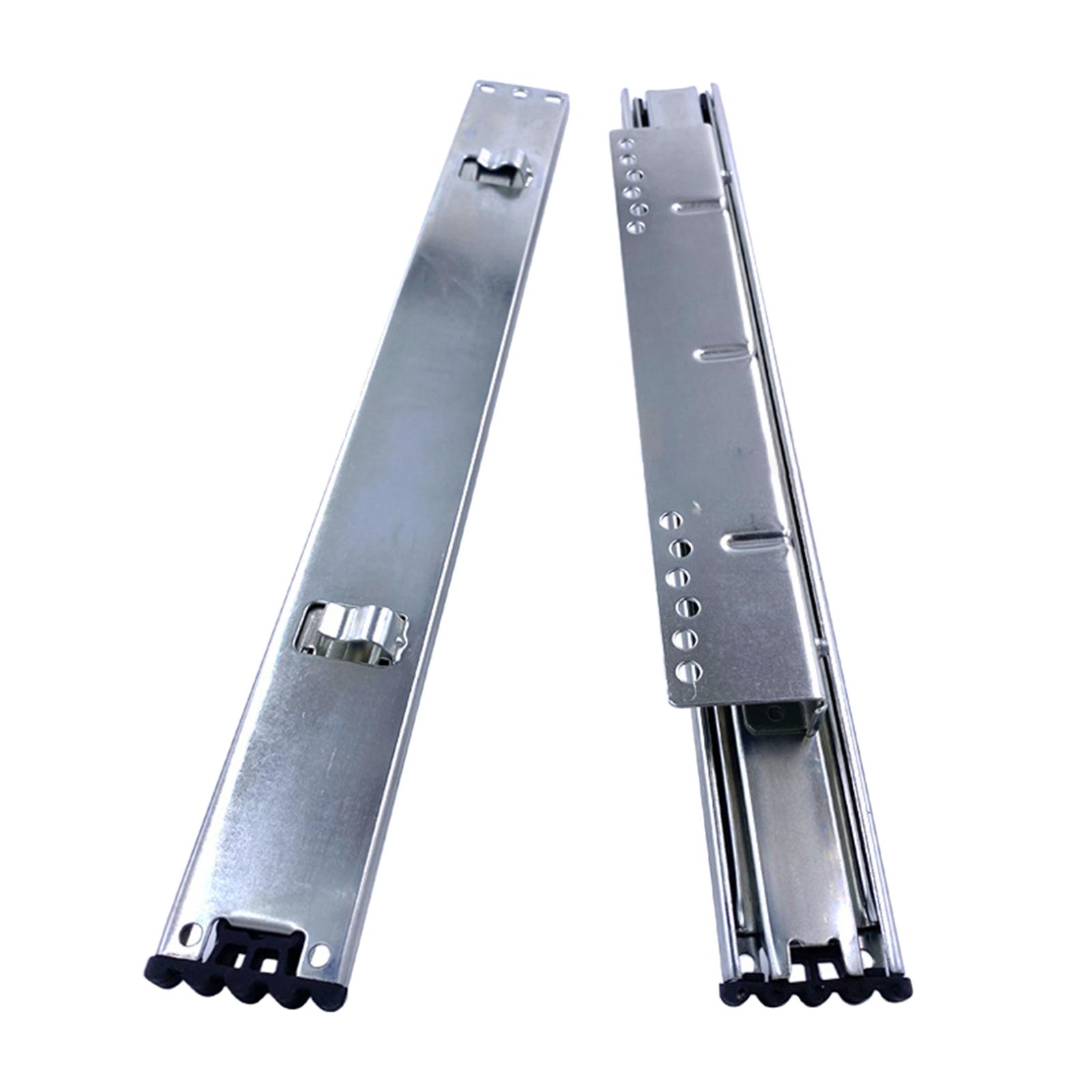 Magideal - 1 Par De Toboganes Para Cajones, Riel Extraíble Para Gabinete, Rieles De Acero Resistentes De Bajo Ruido, Guía De Riel, Toboganes Para Gabinete De Coc
