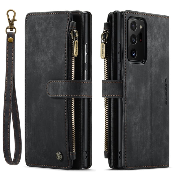 CaseMe For Samsung Galaxy Note 20 Ultra Note 10 Note 10 Plus Wallet Case, Leather Card Holder, Magnetic Kickstand & Zipper