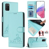 Funda Tipo Cartera Foxdock Para Samsung Galaxy A03S Con Soporte, Ranuras, Rfid, Diseño De Gato