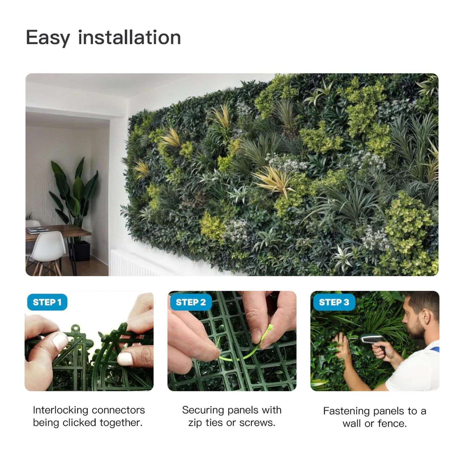 Arbusto Real - Jardín Muro Vertical Artificial D Palmeta Plantas 60x40 Cm Verde Talla Única