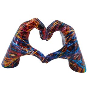 Magideal - Estatua De Mano De Corazón Para Decoración De Bodas, Obra De Arte Resistente Al Desgaste, Escultura De De Amor, Figura De Gesto De Corazón Para E Vistoso