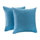 thumbnail image 1 of Paquete de 2 fundas de cojín acogedoras para sofá, decoración del hogar, chenilla suave teñida lisa, color verde azulado., 1 of 5