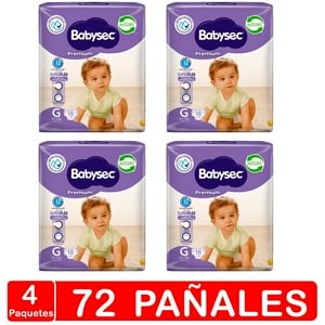 Pañales Babysec Premium Manga X4- Talla G -72 Pañales