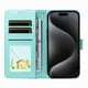 thumbnail image 3 of Funda Billetera FOXDOCK Compatible con iPhone 16 Pro Max, Diseño Perrito Tierno, Ranuras para Tarjetas y Soporte Plegable, 3 of 6