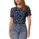 thumbnail image 1 of INSPIRE CHIC Blusas de Chifón para Mujer Mangas Cortas Camisa de Trabajo Floral Tops Azul Oscuro XS, 1 of 6