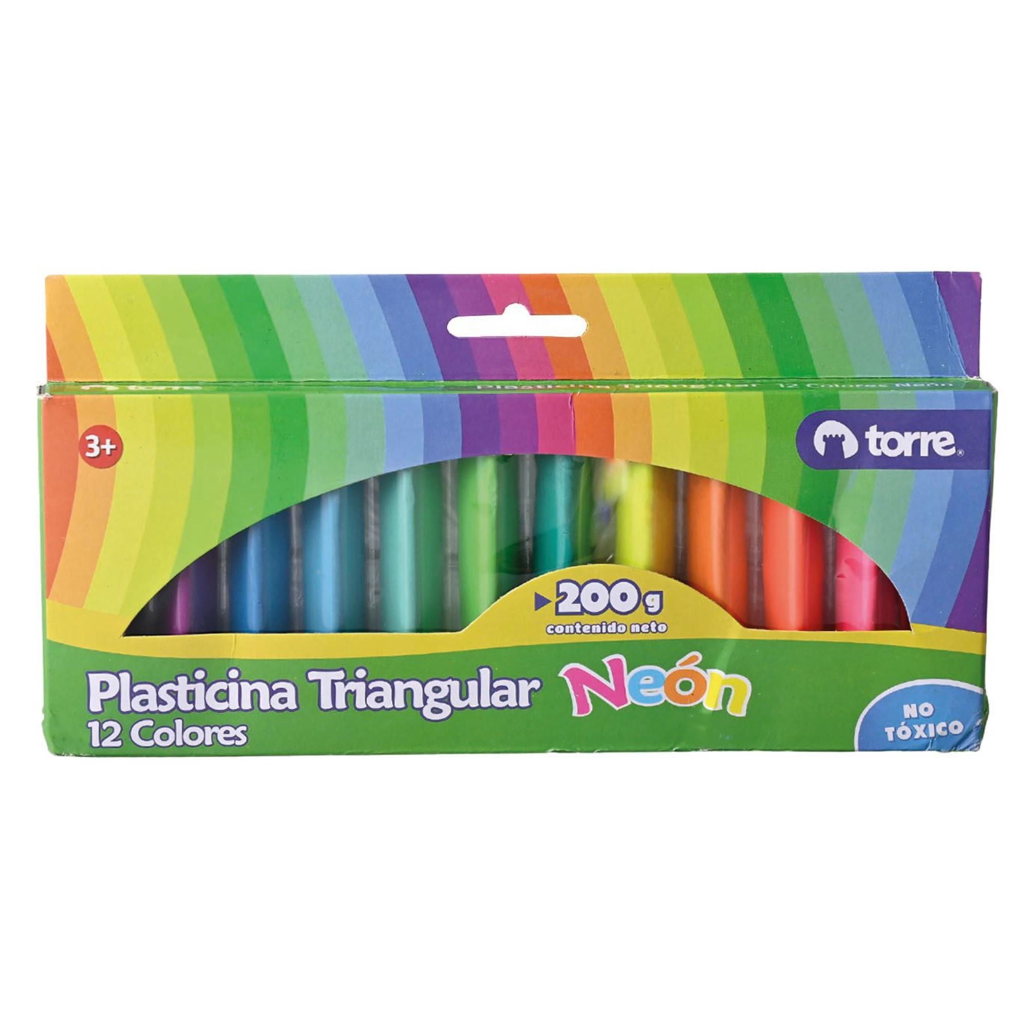 Plasticina Triangular Neón 12 Uni Torre