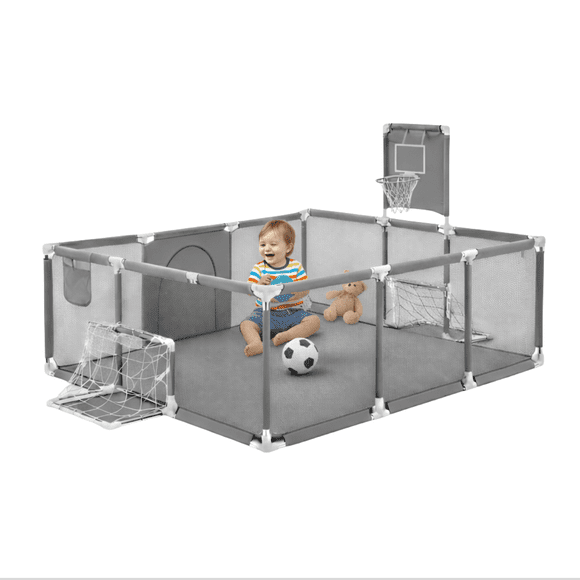 Corral Bebe Seguridad Juego Basket Futbol Infantil Malla