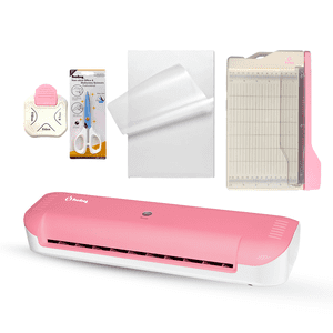 Hobypress - Kit Full Plastificadora Laminadora Rosa Hoby Premium A4