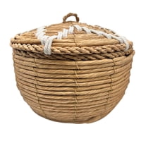 Oem - Macetero Cesto Canasto Maceta De Mimbre Con Tapa