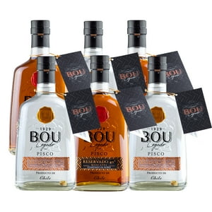 Bou - Caja X6 Piscos Legado 40º Blanco Y Roble