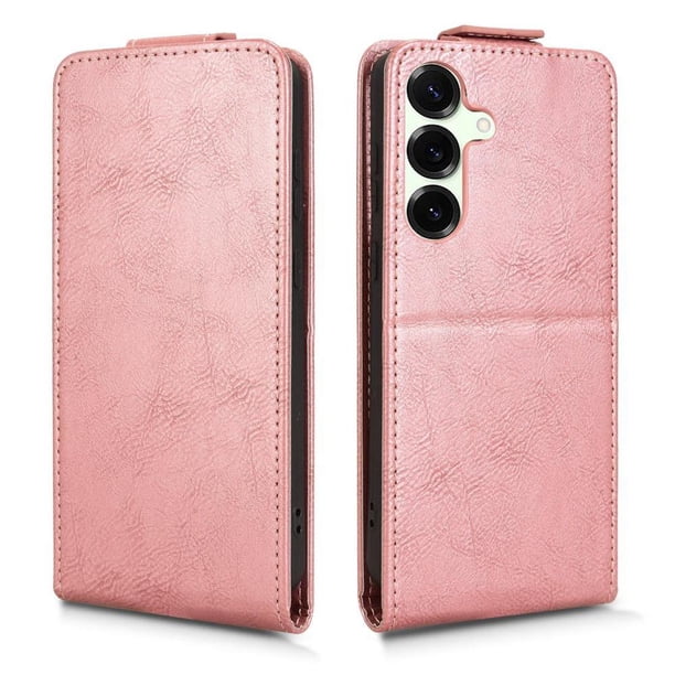 Funda tipo folio para Samsung galaxy S25 FE con soporte magnético y protección para la cámara Oro rosa