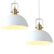thumbnail image 1 of Lámpara colgante Susurise Kitchen de metal dorado blanco, paquete de 2, 1 of 8