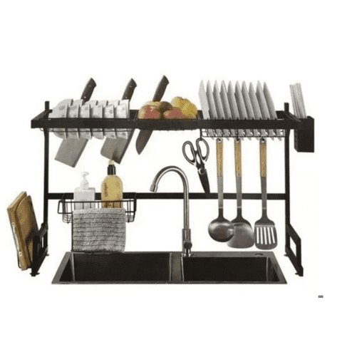 Genérico - Escurridor Organizador Multifuncional Sobre Lavaplato-Rack De Acero Ajustable De 2 Niveles De 85Cm