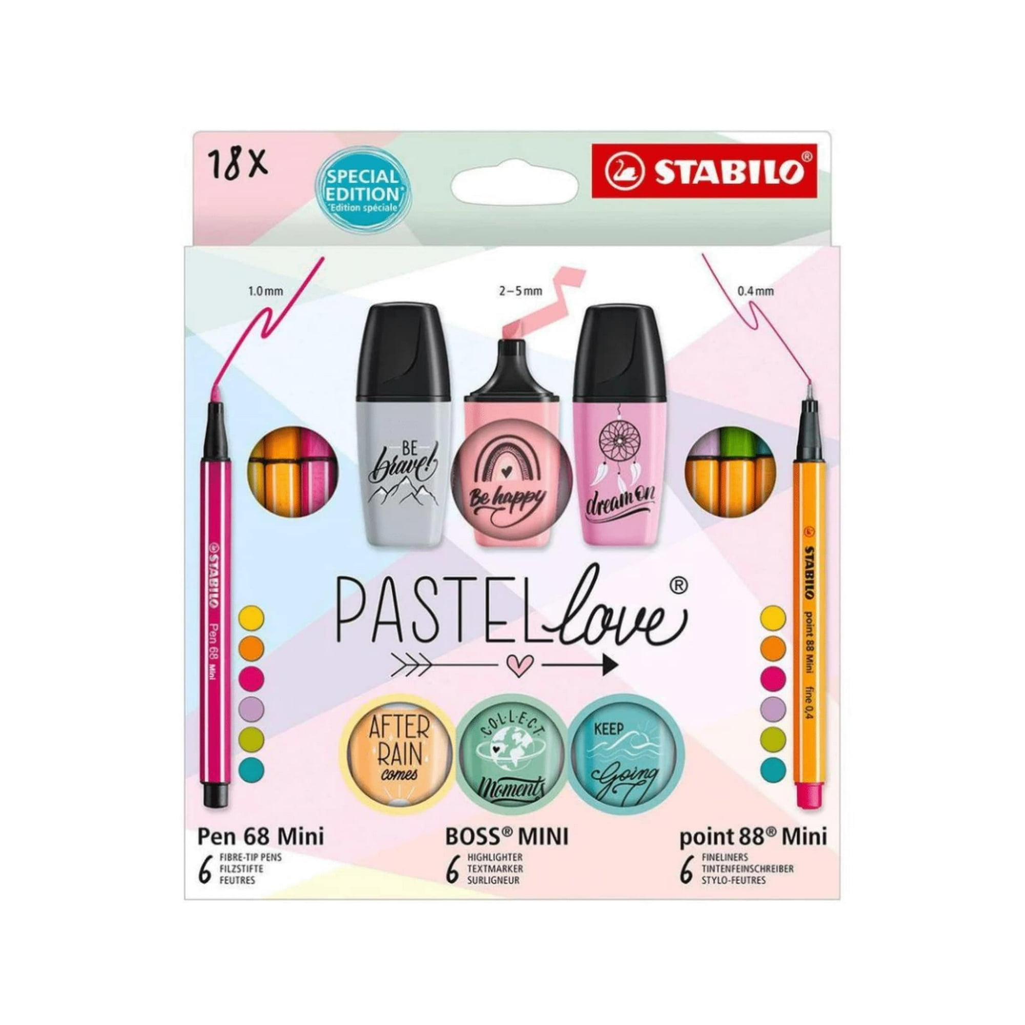 Stabilo Boss - Kit Destacadores Y Tiralíneas Pastel Love