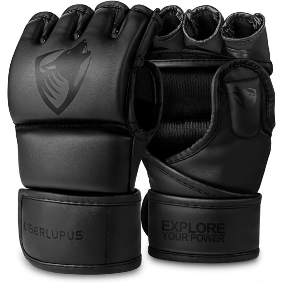 LIBERLUPUS MMA Gloves Sparring for Men Open Palm Training G