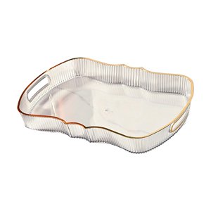 Magideal - Bandeja Acrílica Para Servir, Bandeja De Almacenamiento De Cosméticos, Bandeja De Tocador Para Baño, Cafetería, Bandeja De Comida Para Dormitorio, Hot Blanco L