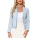 thumbnail image 1 of INSPIRE CHIC Blazer de Tweed a Cuadros para Mujeres Regreso a Clases Manga Larga Abierto al Frente Chaqueta de Oficina S Azul, 1 of 6