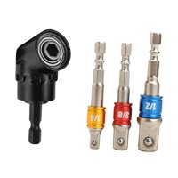 Magideal - Juego De Adaptadores De Vaso Hexagonal Para Destornilladores Eléctricos, Dobladores, Extensión De Taller, Resistente, Vástago Hexagonal De 1/4"", Negro