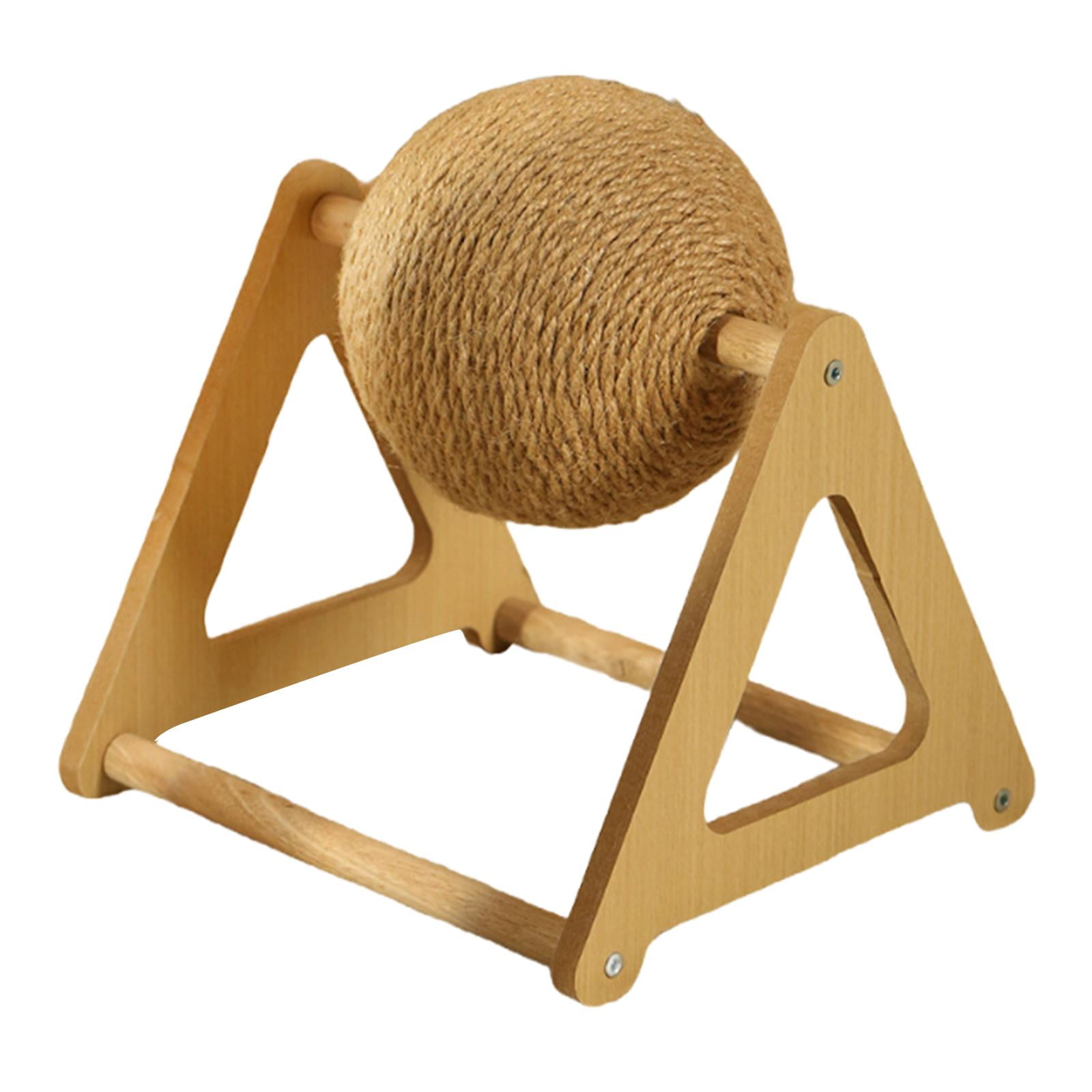 Pelota Rascadora Con Base De Madera Estable Para Mascotas, Juguete Rascador Para Chinchillas Y Gatos (20 X 23 X 26,5 Cm)