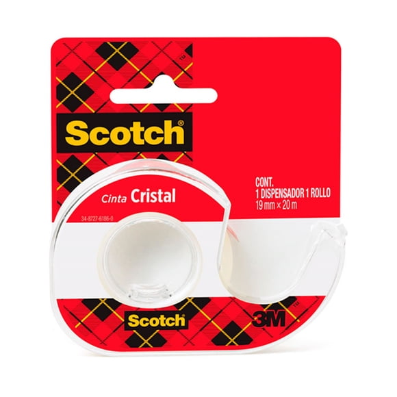Cinta Adhesiva cristal 19mm x 20m, 1 Un