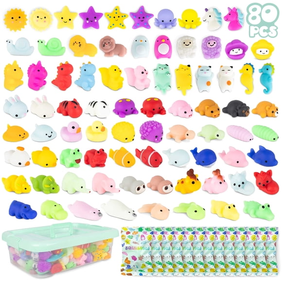 Mochi de Squishy Toys BONNYCO para niños, obsequios de fiesta, paquete de 80