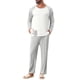 thumbnail image 5 of INSPIRE CHIC Conjunto de Pijama de 2 Piezas para Hombre con Camiseta de Manga Raglán y Pantalones de Estar M Gris Claro, 5 of 6